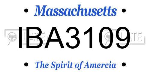 IBA3109 Massachusetts License Plate