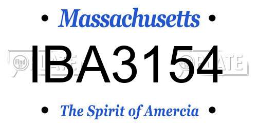 IBA3154 Massachusetts License Plate