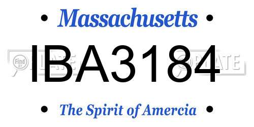 IBA3184 Massachusetts License Plate