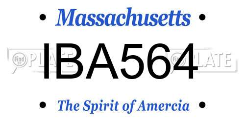 IBA564 Massachusetts License Plate