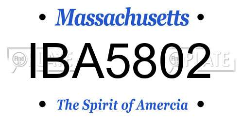 IBA5802 Massachusetts License Plate