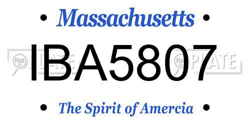 IBA5807 Massachusetts License Plate