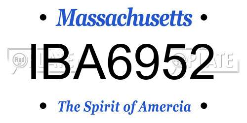 IBA6952 Massachusetts License Plate