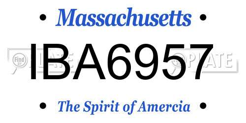 IBA6957 Massachusetts License Plate