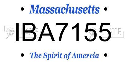 IBA7155 Massachusetts License Plate