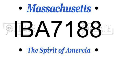 IBA7188 Massachusetts License Plate