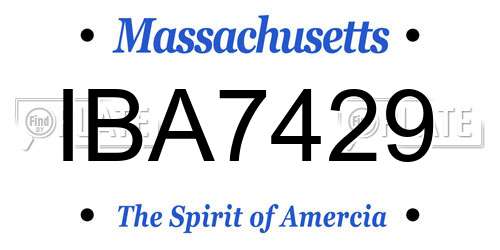 IBA7429 Massachusetts License Plate