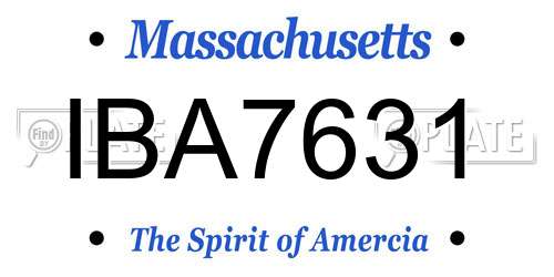 IBA7631 Massachusetts License Plate