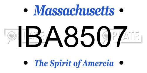 IBA8507 Massachusetts License Plate