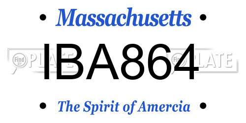 IBA864 Massachusetts License Plate