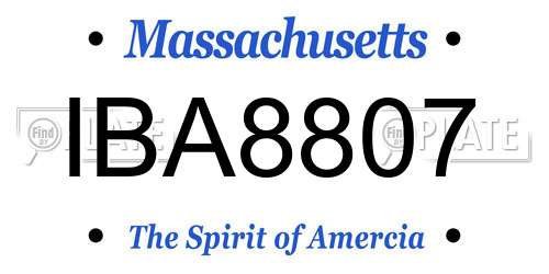 IBA8807 Massachusetts License Plate