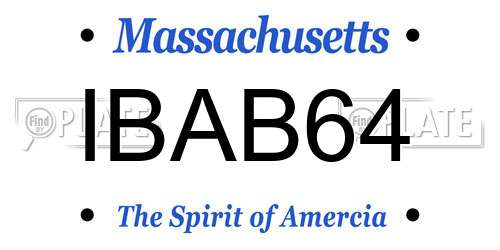 IBAB64 Massachusetts License Plate