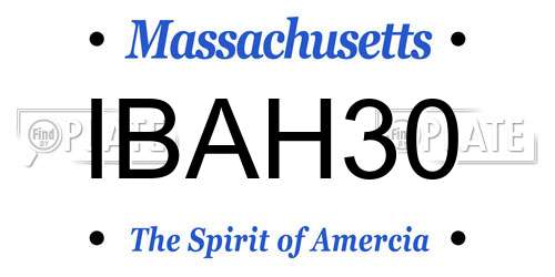 IBAH30 Massachusetts License Plate