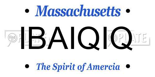 IBAIQIQ Massachusetts License Plate