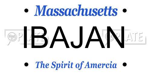 IBAJAN Massachusetts License Plate