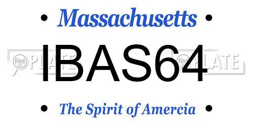 IBAS64 Massachusetts License Plate