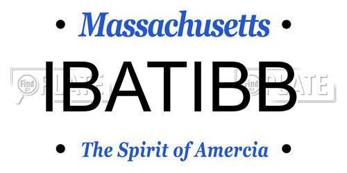 IBATIBB Massachusetts License Plate