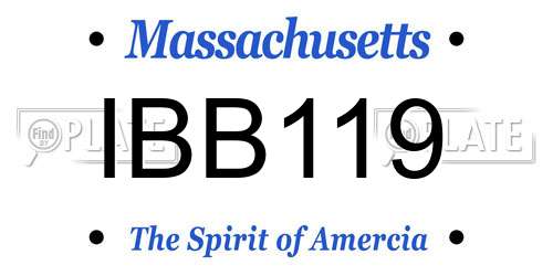 IBB119 Massachusetts License Plate