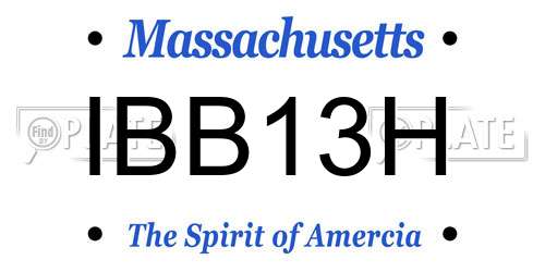 IBB13H Massachusetts License Plate