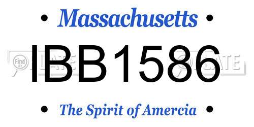 IBB1586 Massachusetts License Plate