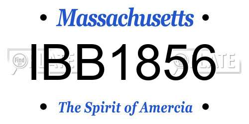 IBB1856 Massachusetts License Plate