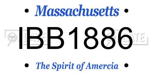 IBB1886 Massachusetts License Plate
