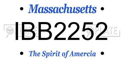 IBB2252 Massachusetts License Plate