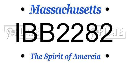 IBB2282 Massachusetts License Plate