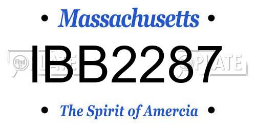 IBB2287 Massachusetts License Plate