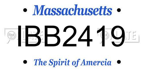 IBB2419 Massachusetts License Plate