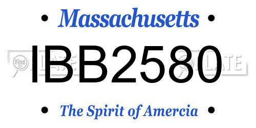 IBB2580 Massachusetts License Plate