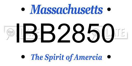 IBB2850 Massachusetts License Plate