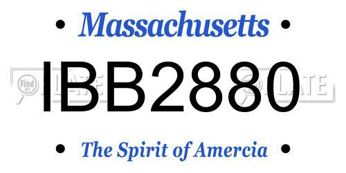 IBB2880 Massachusetts License Plate