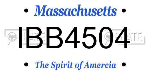 IBB4504 Massachusetts License Plate