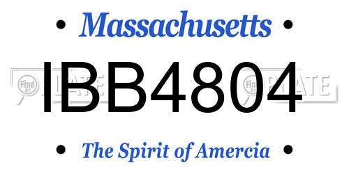 IBB4804 Massachusetts License Plate