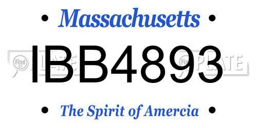 IBB4893 Massachusetts License Plate