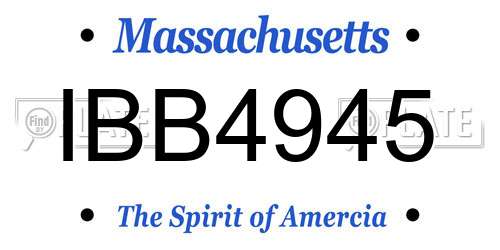 IBB4945 Massachusetts License Plate