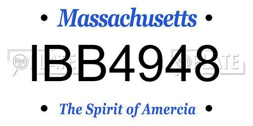 IBB4948 Massachusetts License Plate