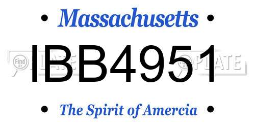 IBB4951 Massachusetts License Plate