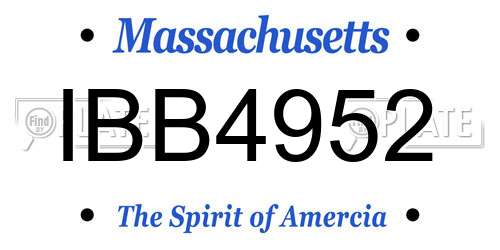 IBB4952 Massachusetts License Plate