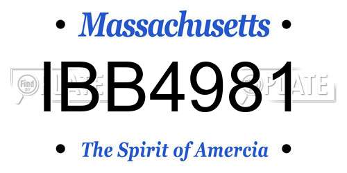 IBB4981 Massachusetts License Plate