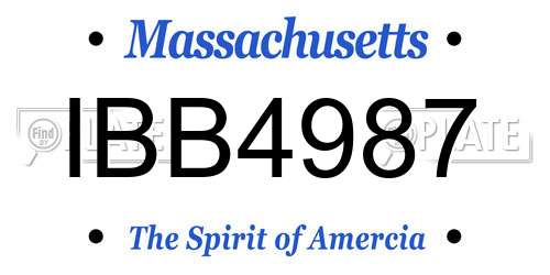 IBB4987 Massachusetts License Plate