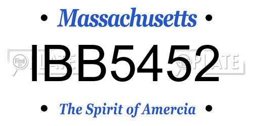 IBB5452 Massachusetts License Plate