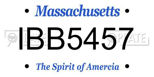 IBB5457 Massachusetts License Plate