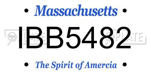 IBB5482 Massachusetts License Plate