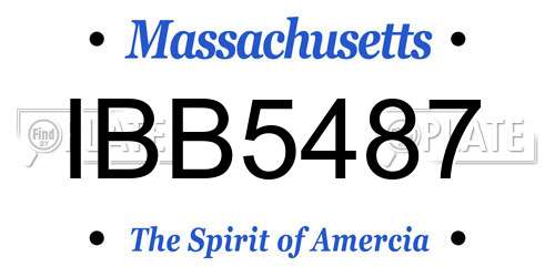 IBB5487 Massachusetts License Plate
