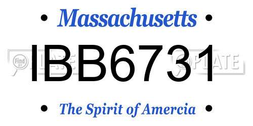 IBB6731 Massachusetts License Plate