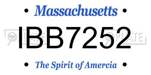 IBB7252 Massachusetts License Plate