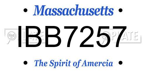 IBB7257 Massachusetts License Plate