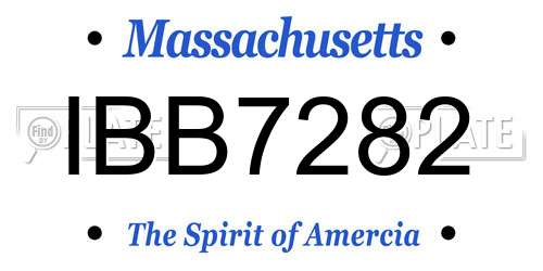 IBB7282 Massachusetts License Plate